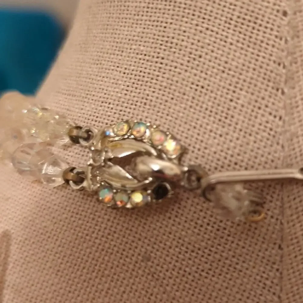 Vintage Two Strand Graduated AB Crystal Necklace